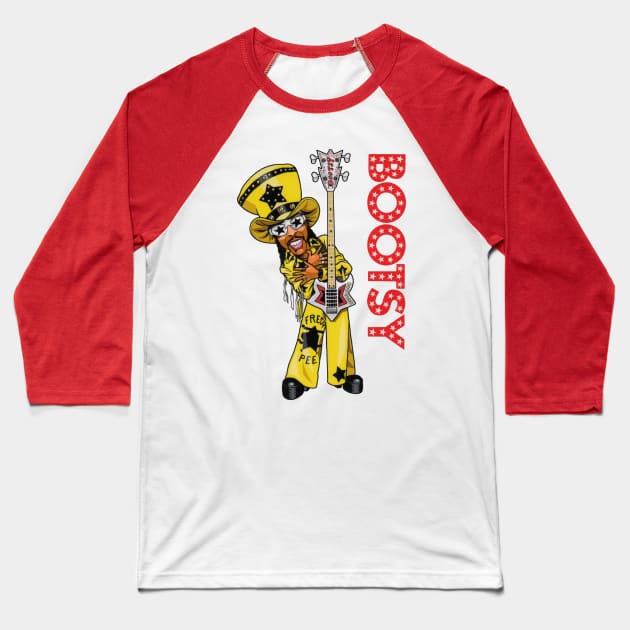 CARTOON BOOTSY COLLINS Baseball T-Shirt by Official Bootsy Collins Merchandie